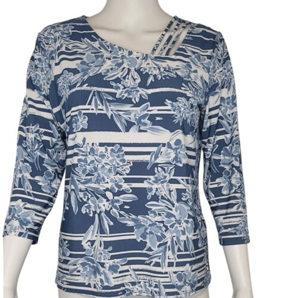 Draper's & Damon's Blue Botanical Tide Top